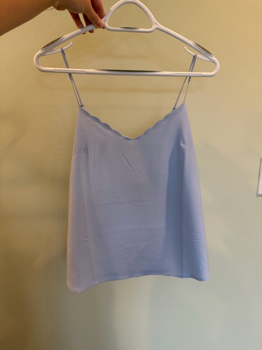 J. Crew Light Blue Scallop-Edge Silk Cami